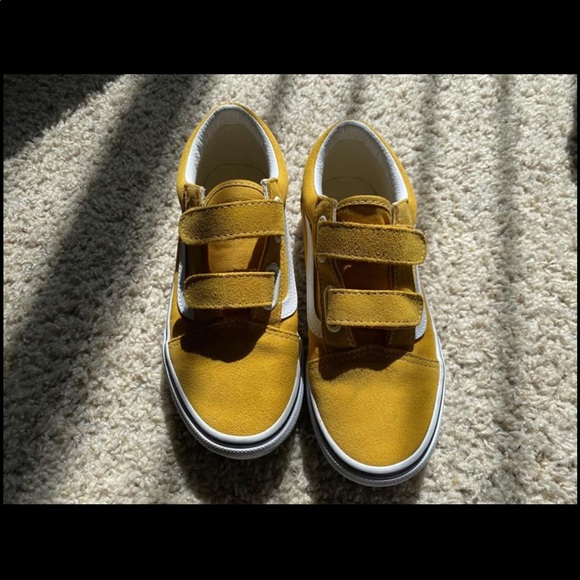 yellow velcro vans
